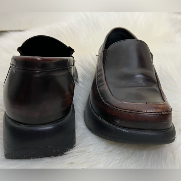 Dansko Shoes Burgundy Brown Leather Loafers Slip On Platform Comfort - Picture 6 of 10